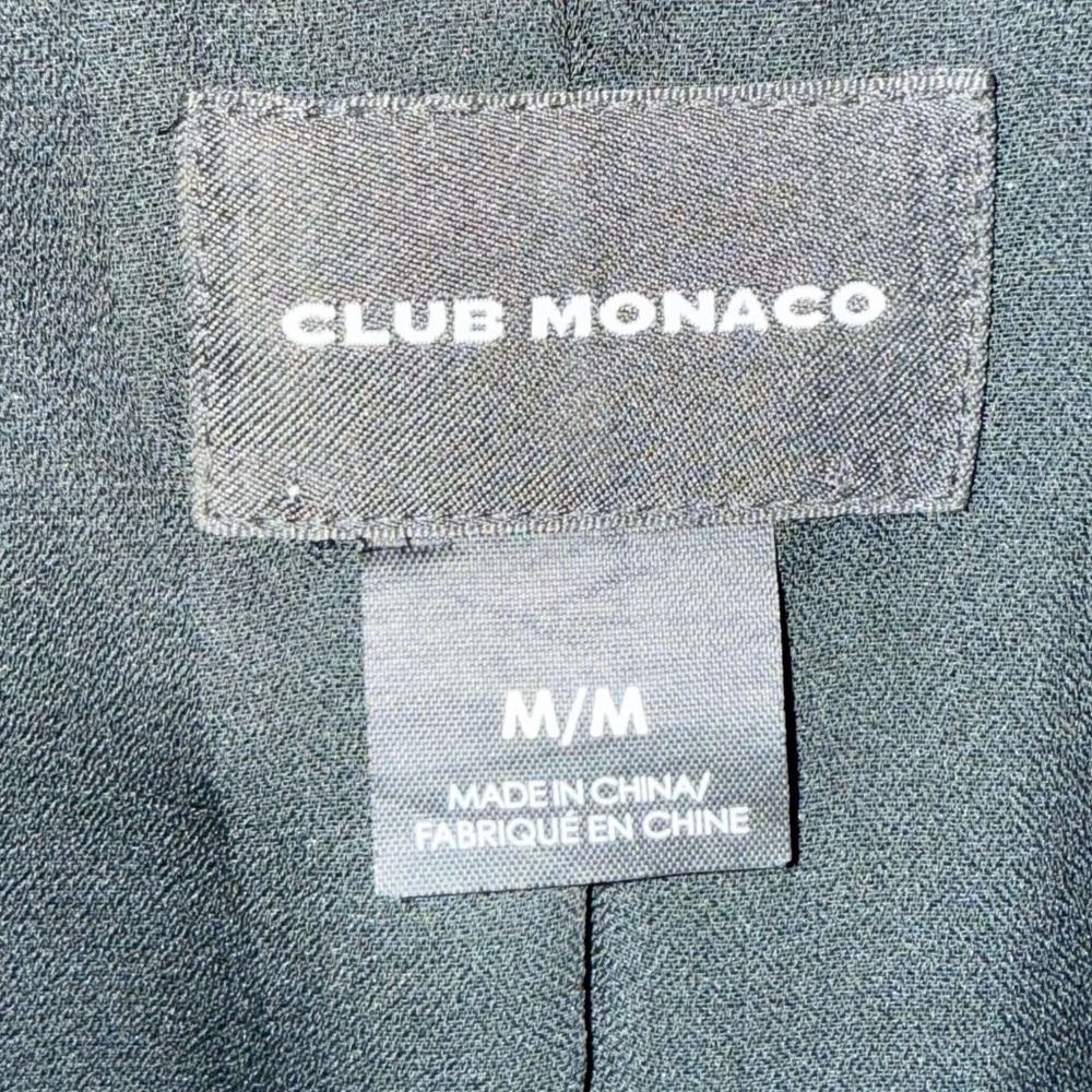 Club Monaco Cora Black Sequin Open Front Silk Blazer Jacket Women's Medium EUC - Picture 7 of 13